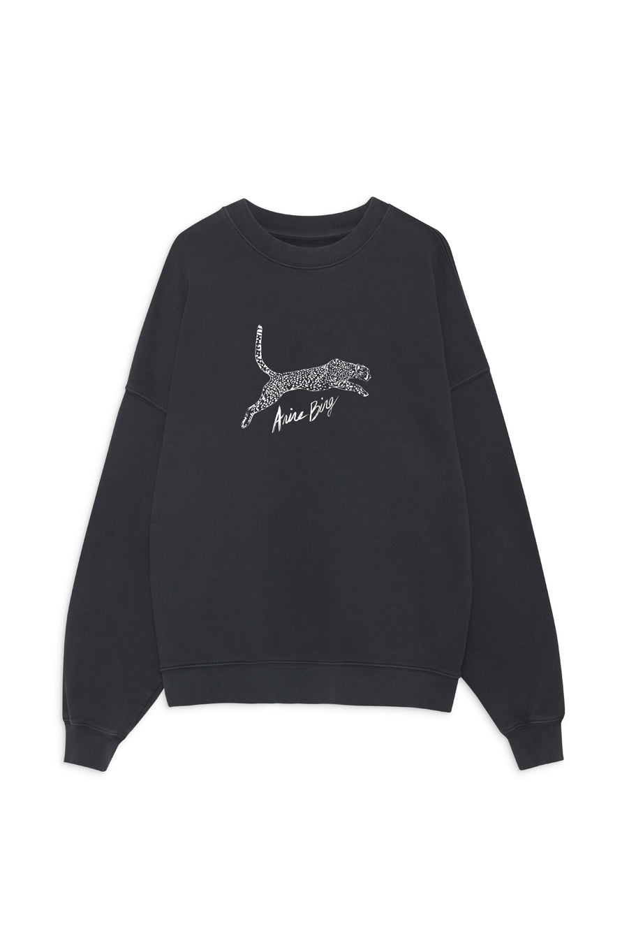 Spencer Sweatshirt Spotted Leopard - Washed Black