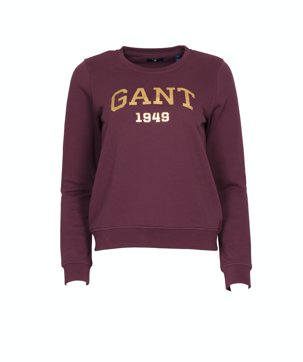 Gant Gift Giving Logo Sweat - Purple Fig M - 2nd Hand Villoid - 2nd Hand Gensere - VILLOID.no