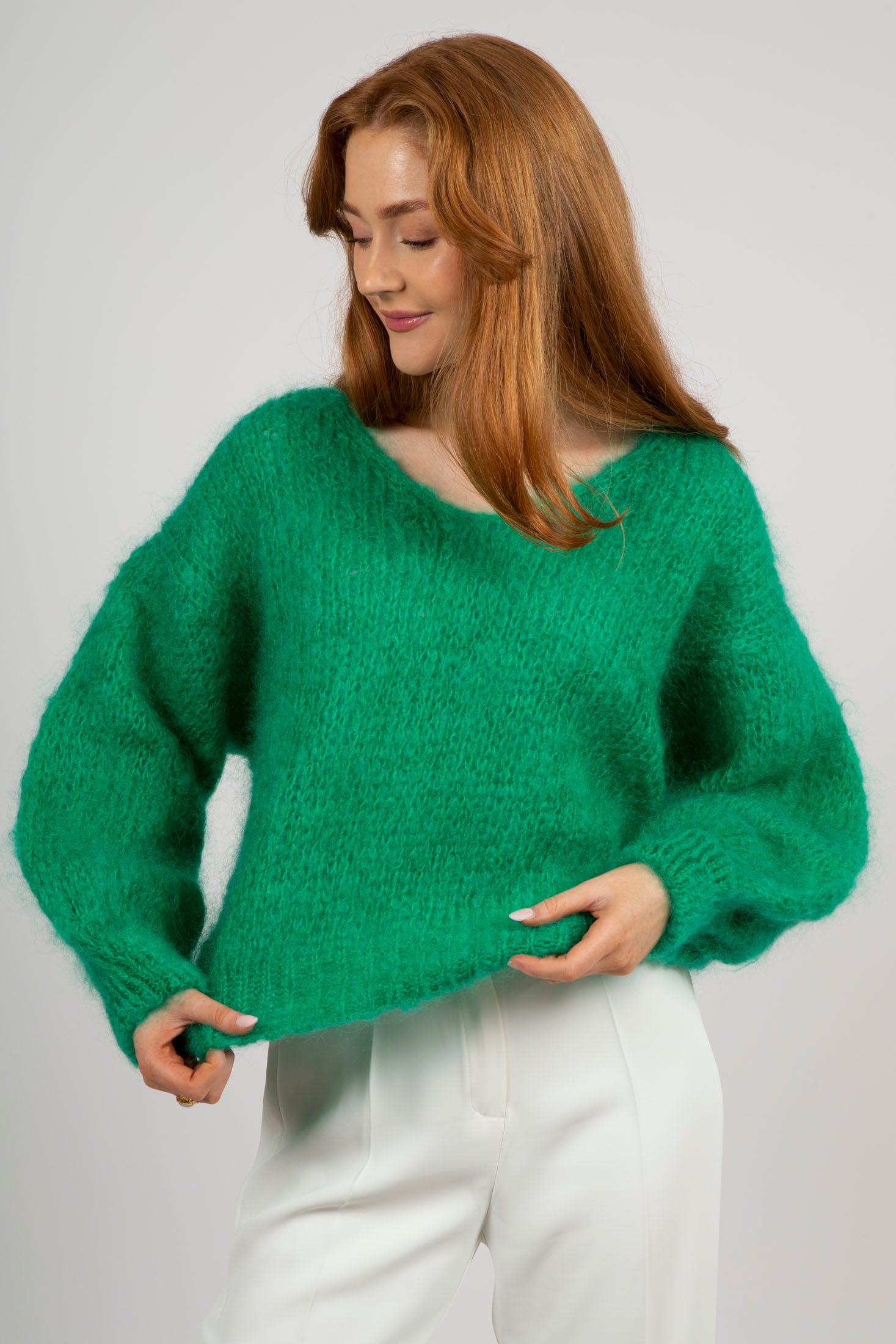 Milana LS Mohair Knit - Emerald Green