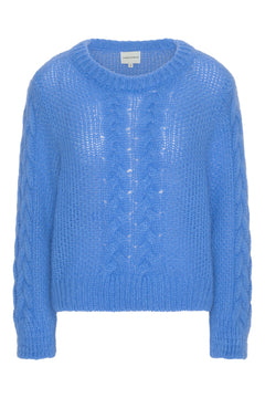 Louisa Cable Knit Pullover - Sky Blue