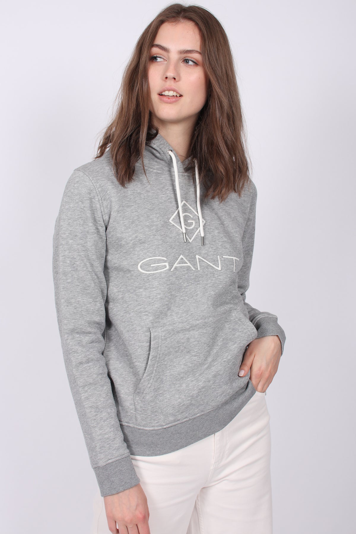 Gant Lock Up Sweat Hoodie - Grey Melange - GANT - Gensere - VILLOID.no