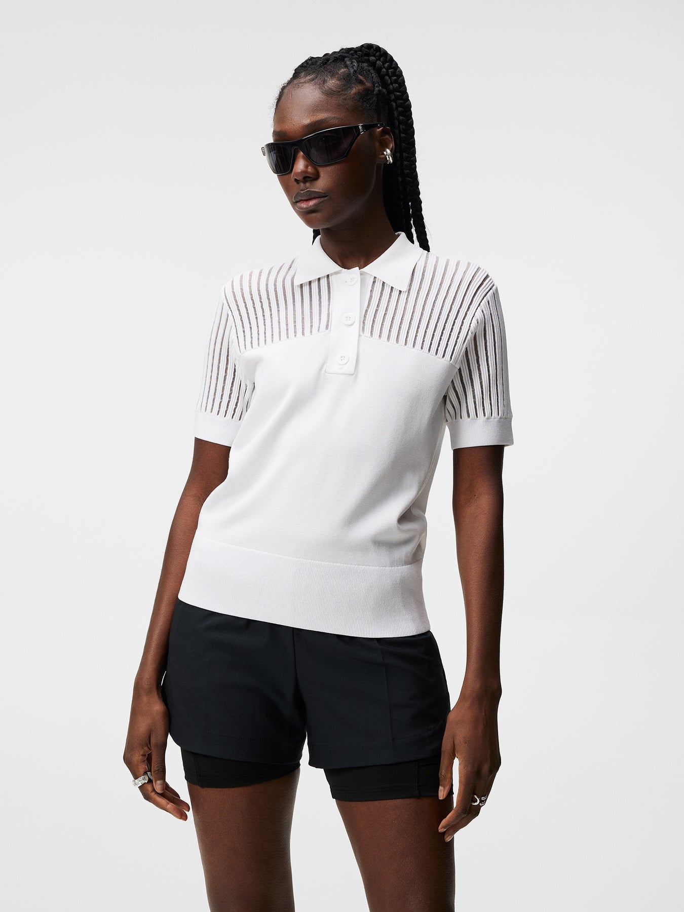 Zeta Knitted Polo Shirt - White