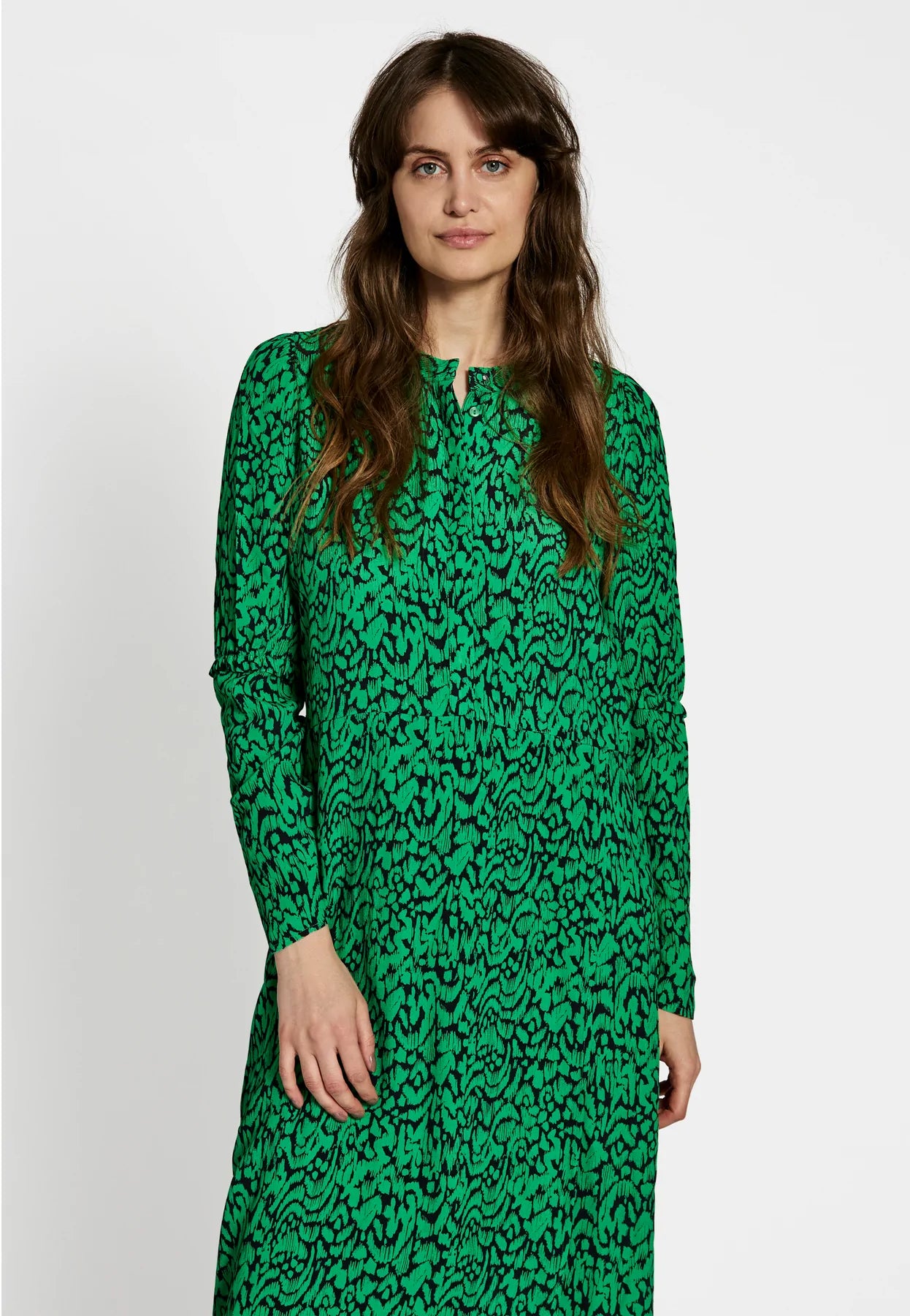 Alana Dress - Black/Green Print