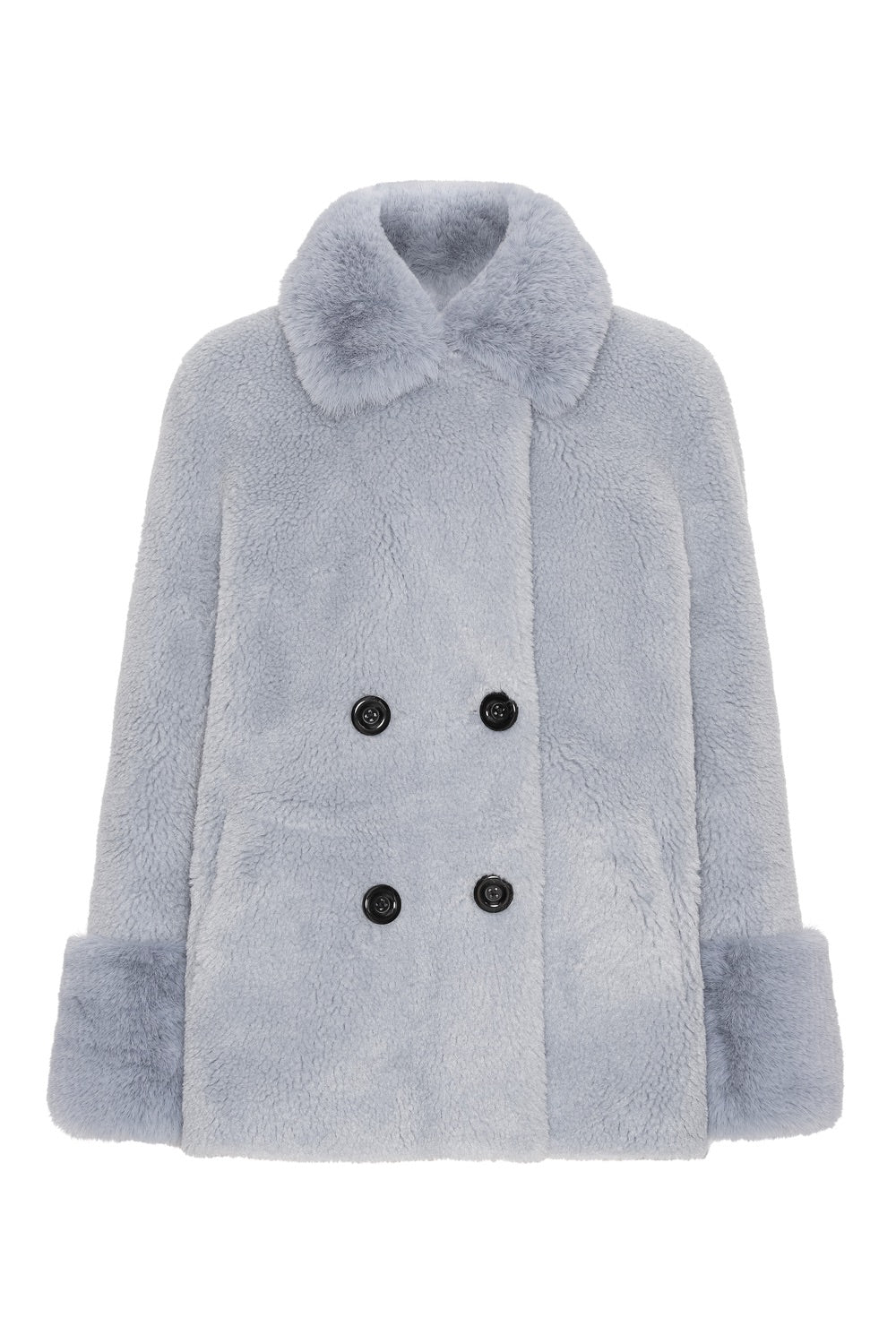 Fiona Wool Coat Short - Light Blue