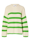 Bloomie Ls Knit O-Neck - Snow White/Classic Green