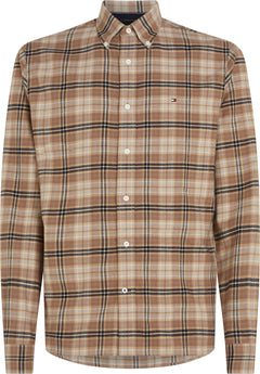 Brushed Tommy Tartan Small Shirt - Classic Khaki / Multi