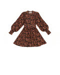 Baby Cord Belt Dress - Dark Blossom