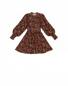 Baby Cord Belt Dress - Dark Blossom