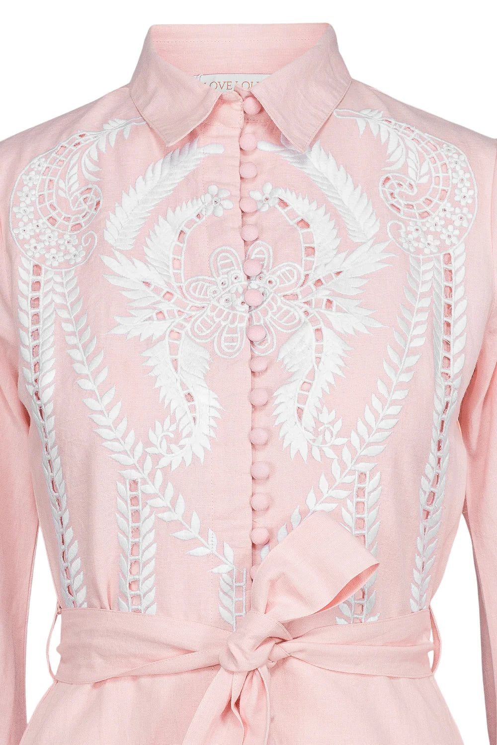 Berta Dress - Light Pink With Embroidery