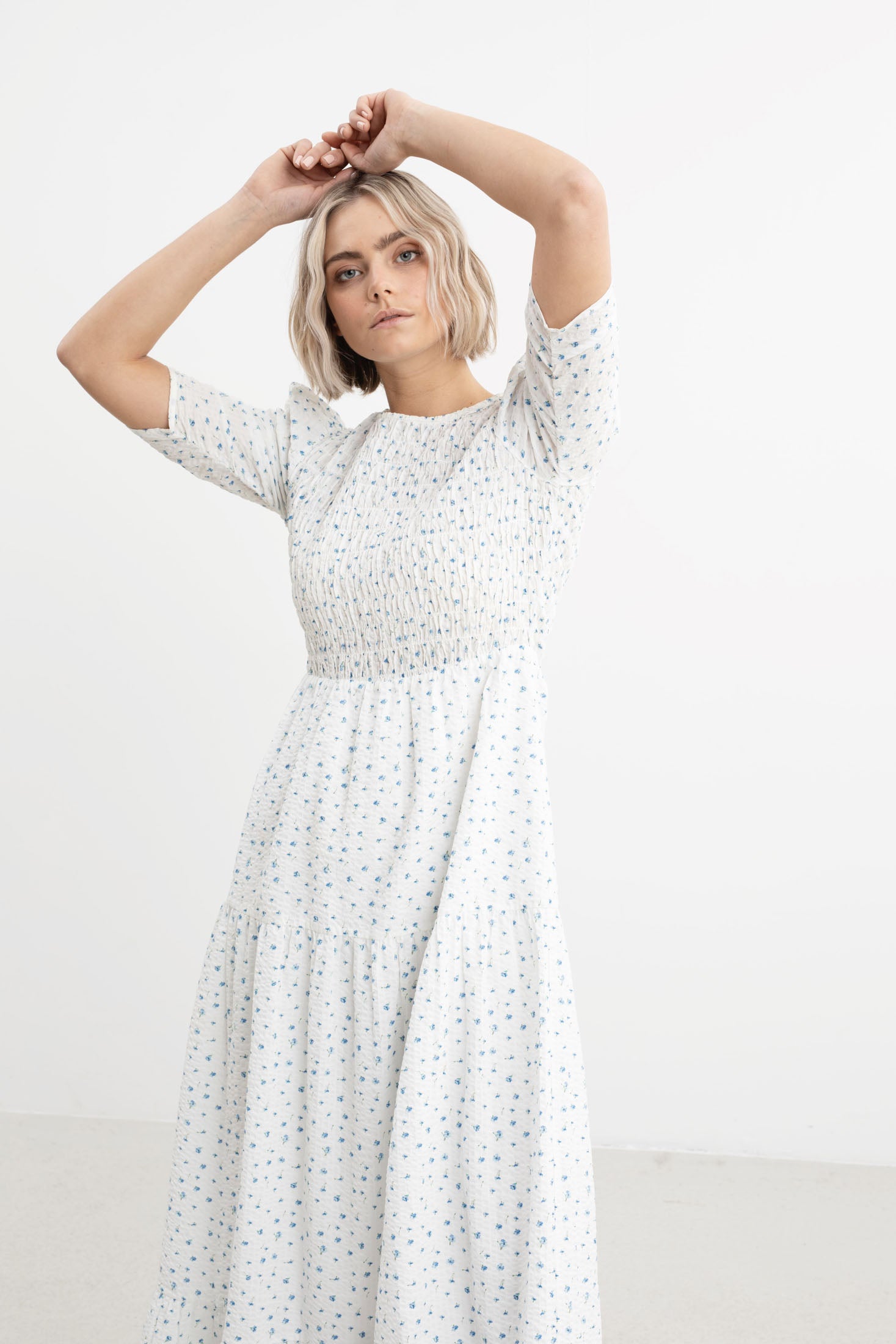 Dovie Crepe Dress - Blue Amaryll