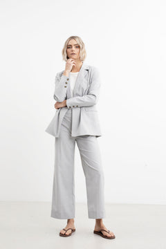 Caroline Trouser - Dusty Blue Melange