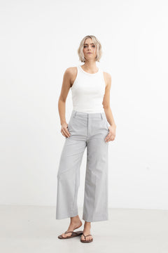Caroline Trouser - Dusty Blue Melange