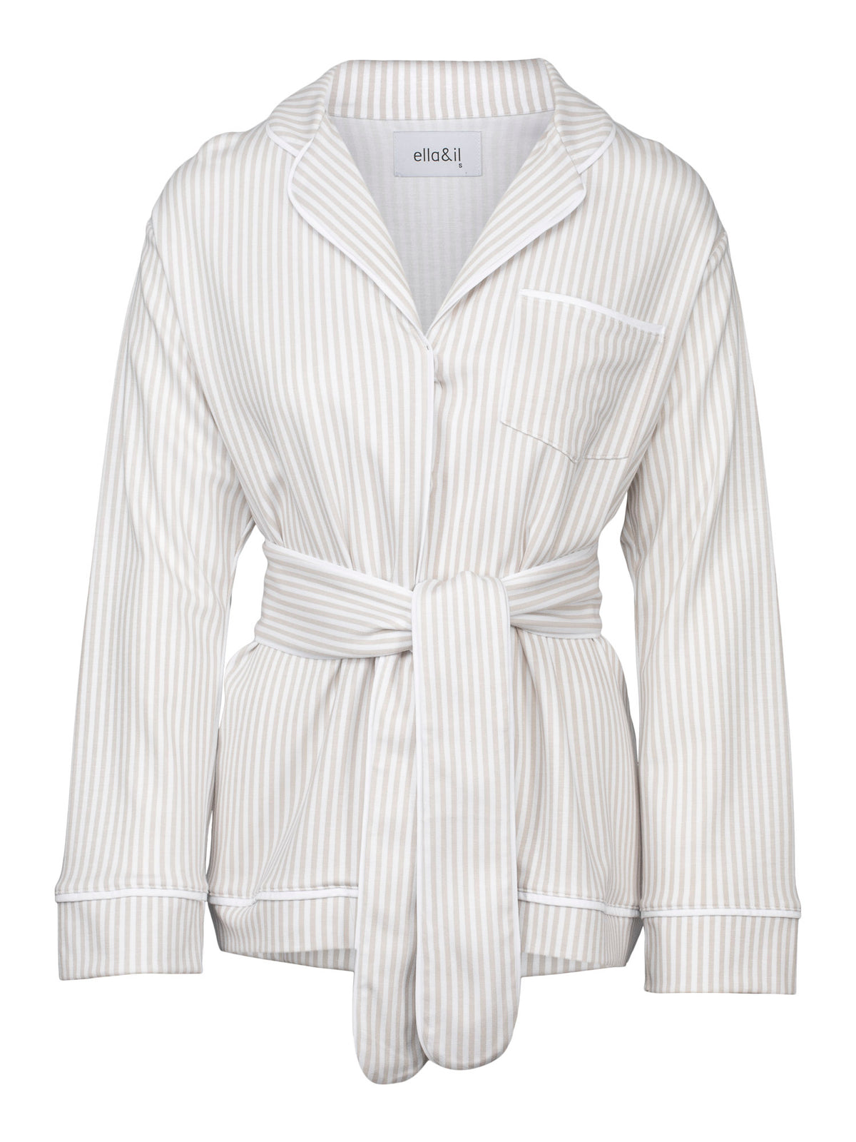 Blair Pysj Set - Striped Beige