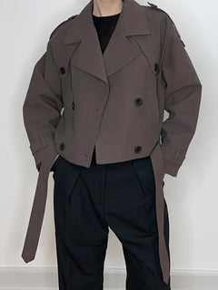 Bobby Canvas Trench Jacket - Dark Brown