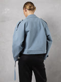 Bobby Canvas Trench Jacket - Dusty Blue