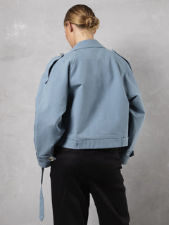 Bobby Canvas Trench Jacket - Dusty Blue