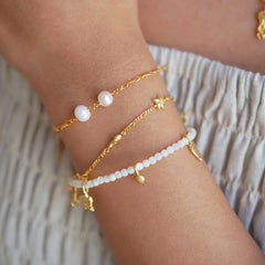Perla Figaro Bracelet -  Figaro/Pearl