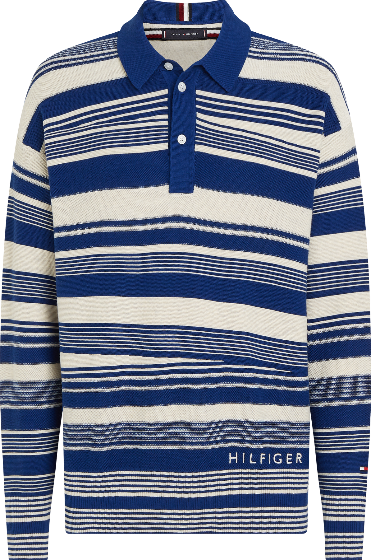 Crafted Stripe Ls Polo - Ultra Blue/ Weathered White