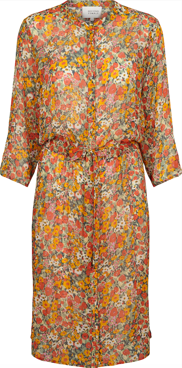 Bloom Long Shirt - Blazing Orange - Second Female - Kjoler - VILLOID.no