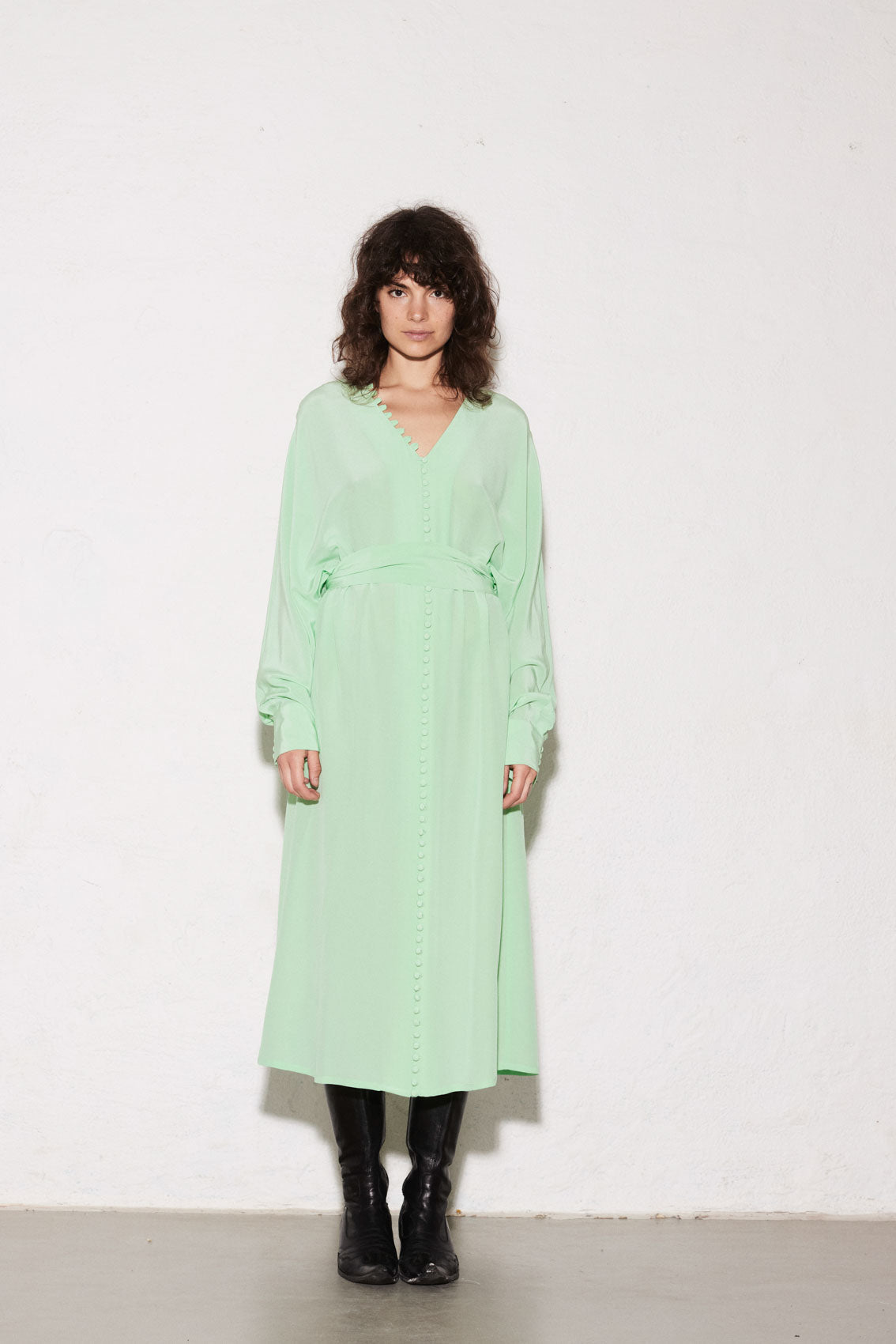 Cannes Dress - Green Ash