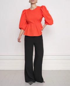 Carrie Ls Bow Blouse - Papaya