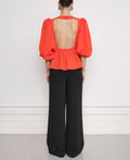 Carrie Ls Bow Blouse - Papaya