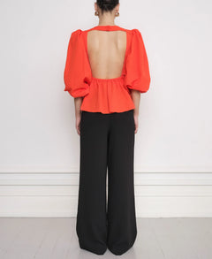 Carrie Ls Bow Blouse - Papaya