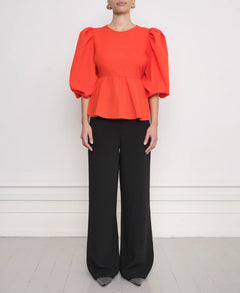 Carrie Ls Bow Blouse - Papaya