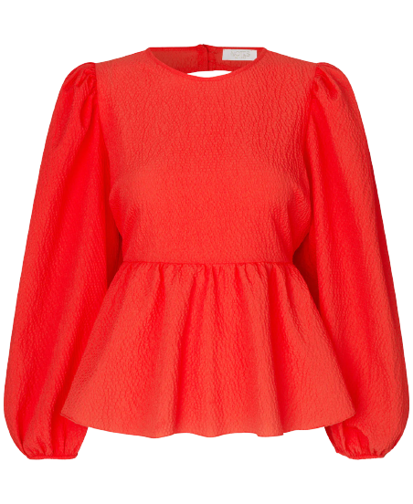 Carrie Ls Bow Blouse - Papaya
