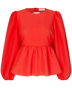 Carrie Ls Bow Blouse - Papaya