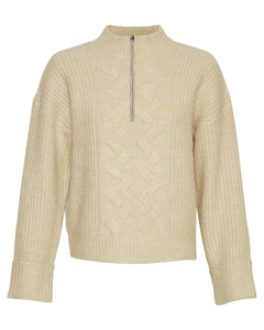 Chastine Peggy M Zip Pullover - Oatmeal Melange