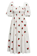 Cheri Fruit Dress - White With Watermelon