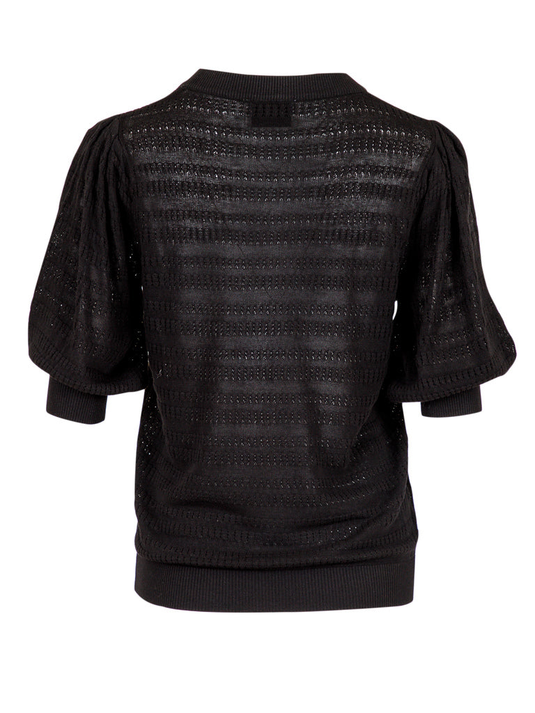 Bora Stitch Knit Blouse - Black - Neo Noir - T-skjorter & Topper - VILLOID.no