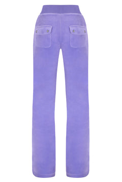 Del Ray Classic Velour Pant Pocket - Violet Tulip