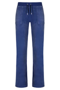 Del Ray Classic Velour Pant Pocket - Grey Blue