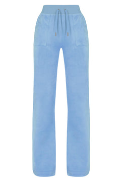 Del Ray Classic Velour Pant Pocket - Powder Blue