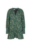 Sandra Scallop Dress - Black Flower Print