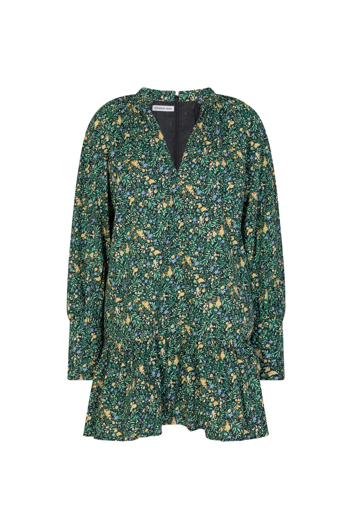 Sandra Scallop Dress - Black Flower Print