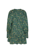 Sandra Scallop Dress - Black Flower Print