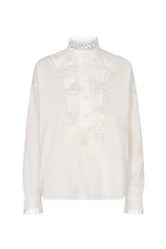 Sandrine Half Placket Shirt - Cream