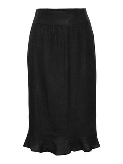 Franca Linen Skirt - Black