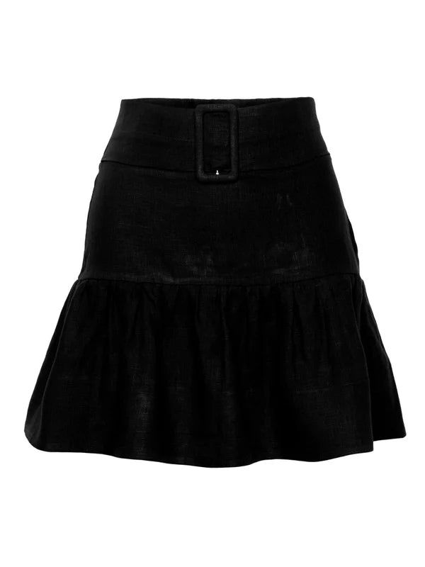 Julie Linen Skirt - Black