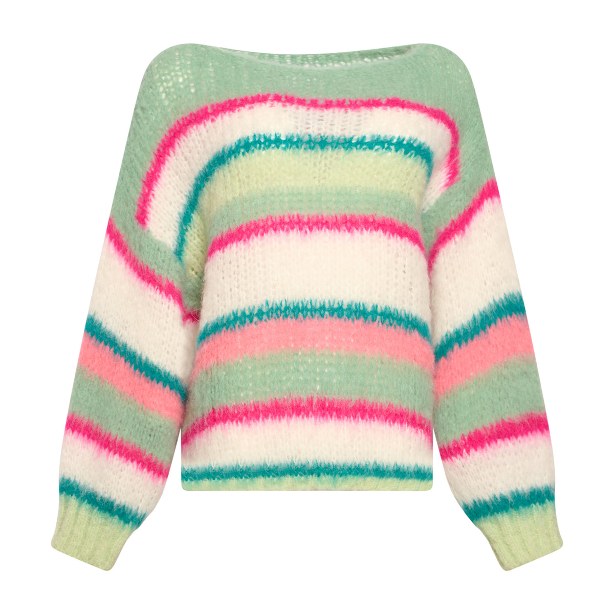 Ella Knit Sweater - Green/Pink/White Mix