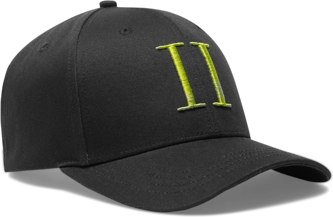 Encore Organic Baseball Cap - Black/Lime Green