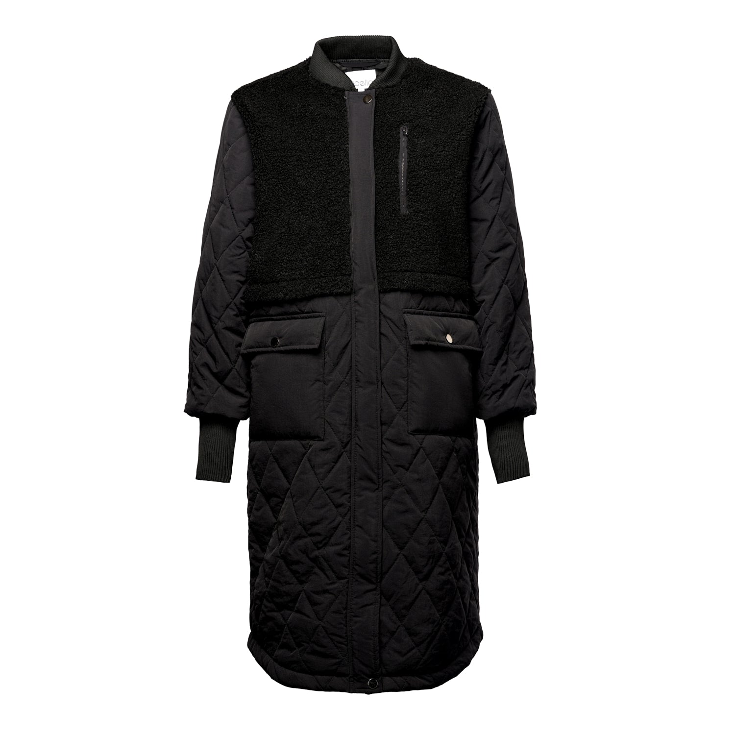 Etta Pile Coat Solid - Black