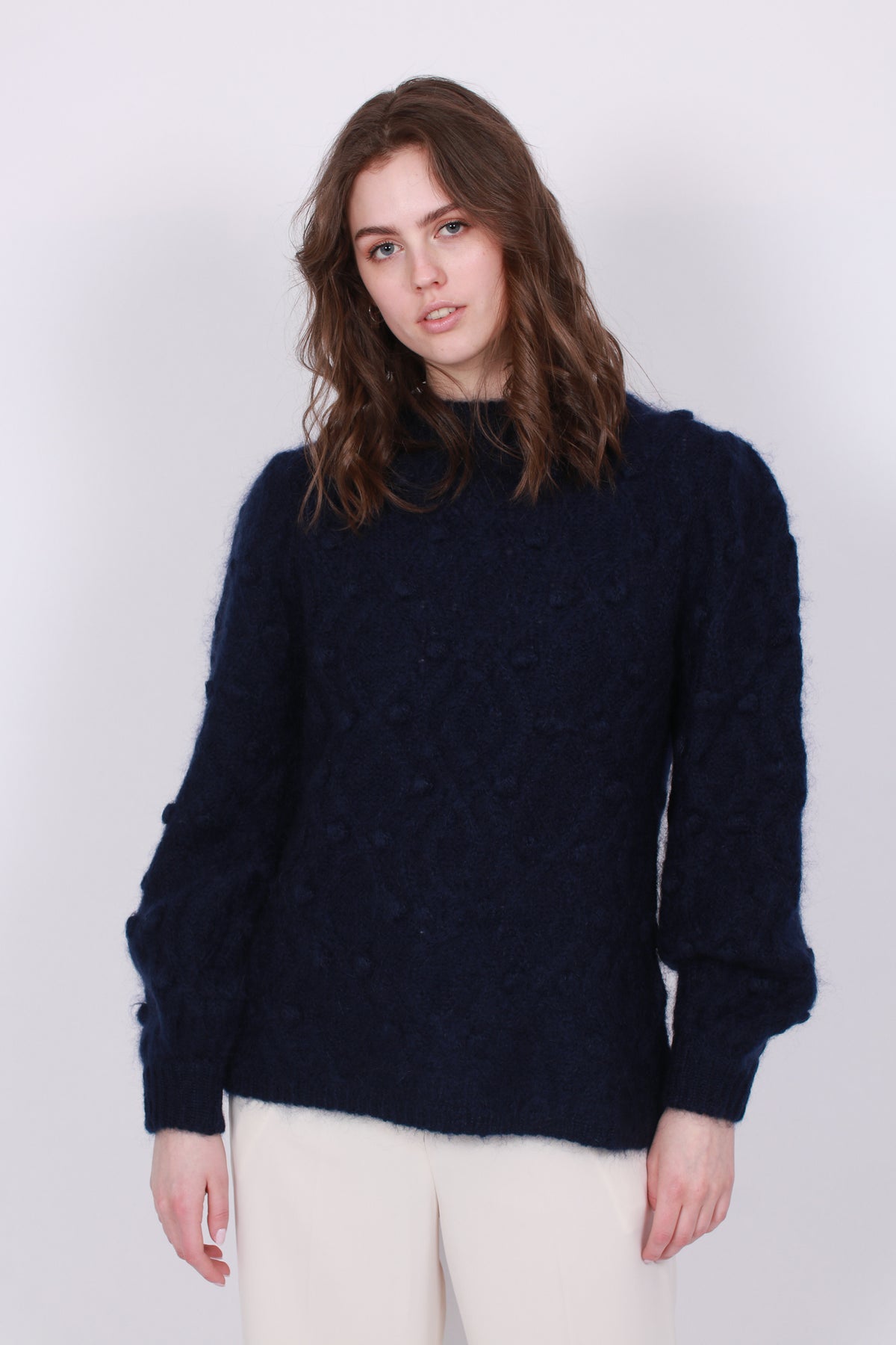 Andrea Chunky Knit Sweater - Navy - Ella & il - Gensere - VILLOID.no