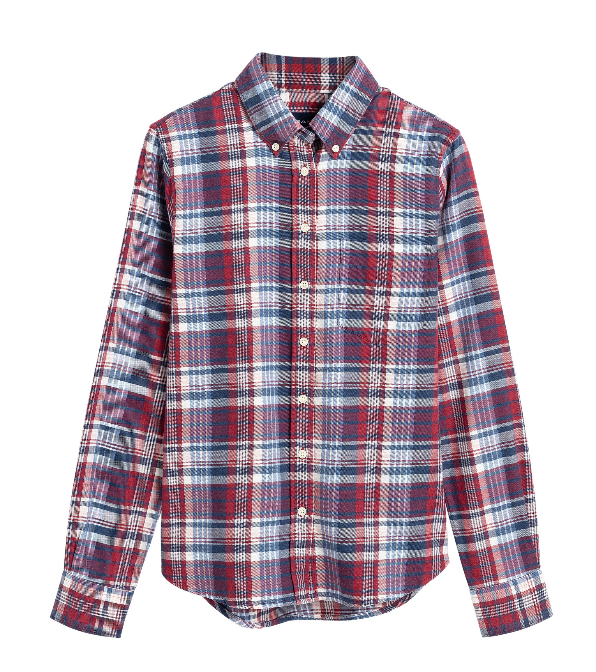 Faded Winter Twill Check Shirt - Mahogny Red - GANT - Bluser & Skjorter - VILLOID.no