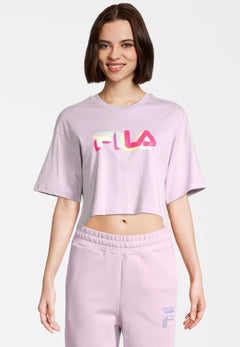 Beuna Cropped Graphic Tee - Fair Orchid