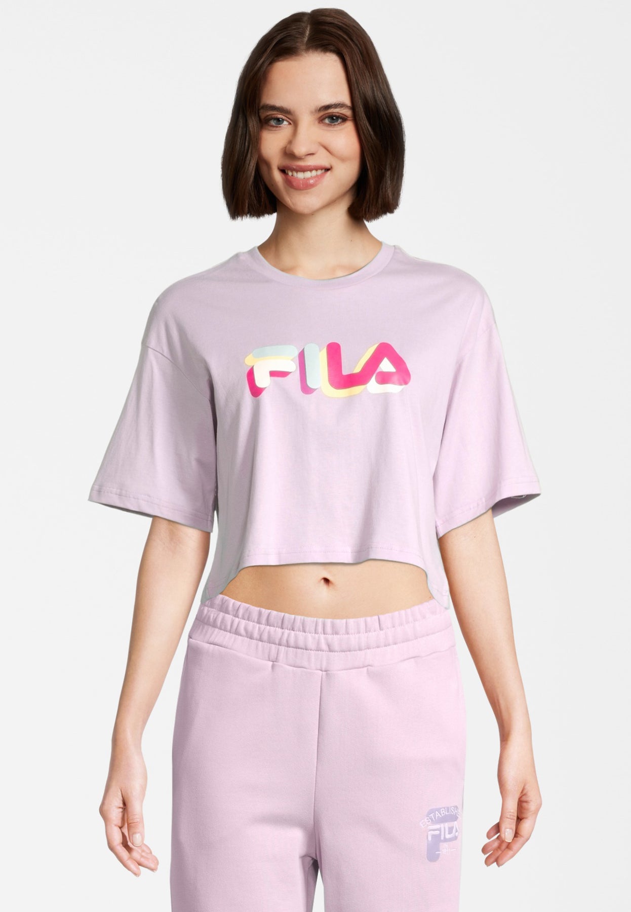 Beuna Cropped Graphic Tee - Fair Orchid