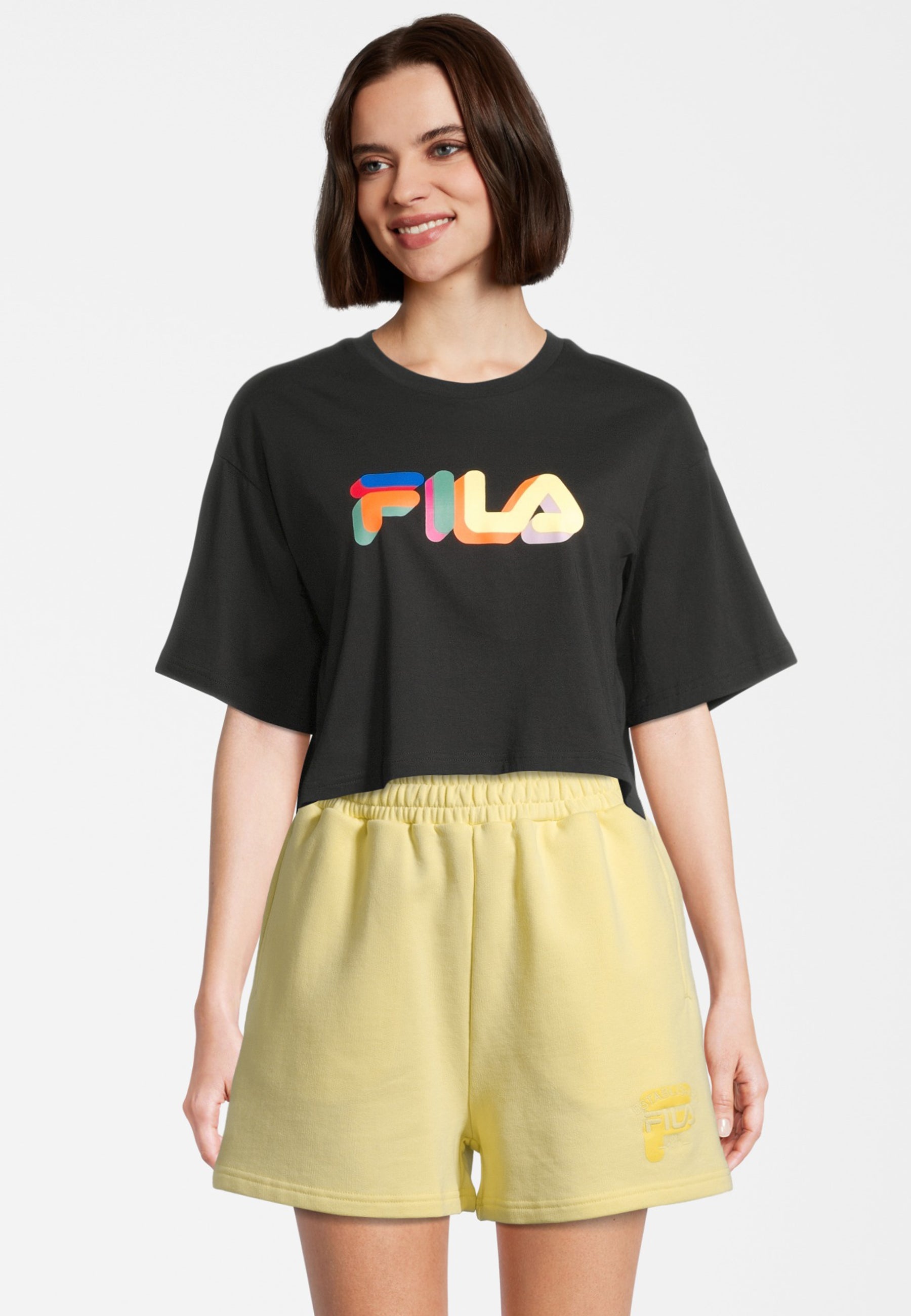 Beuna Cropped Graphic Tee - Black